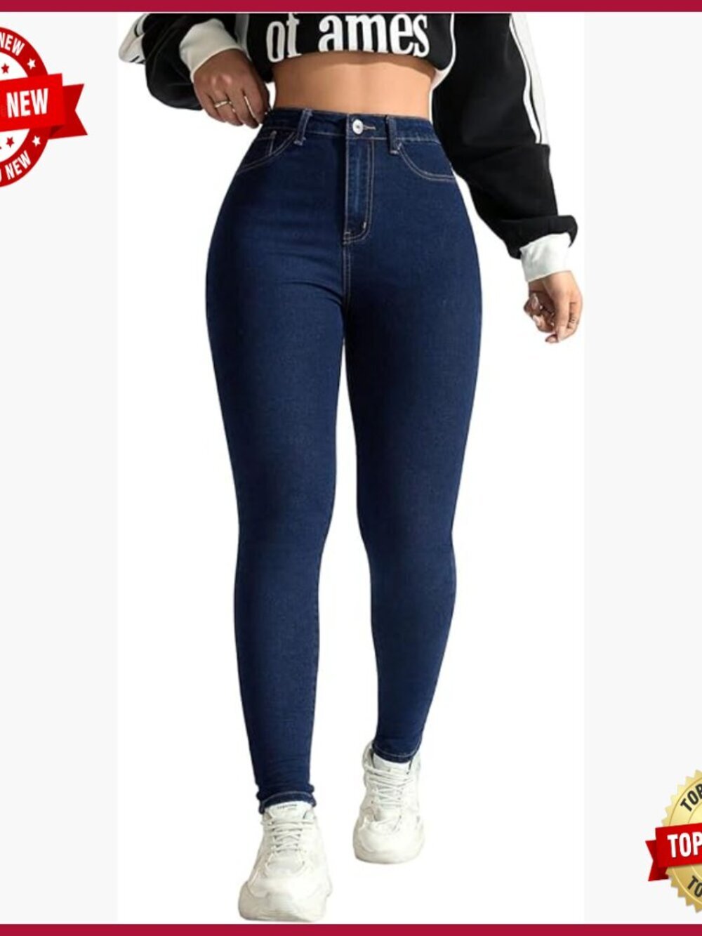 High Waisted Skinny Jeans with Tummy Control Stretchy Denim Jeggings